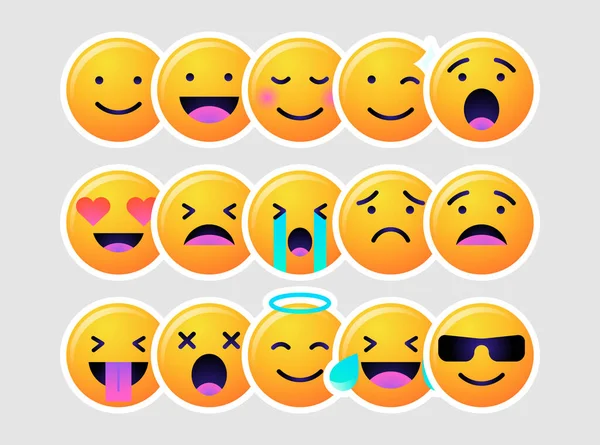 Emoji Gesichter Emoticon Lächeln — Stockvektor