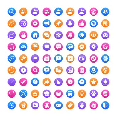 Sosyal medya arayüzü uygulama simgeleri