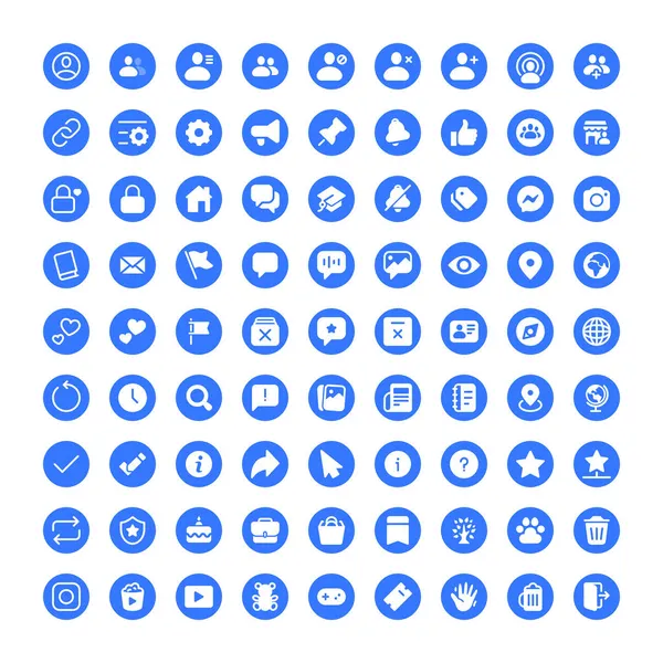 Iconos de aplicaciones de interfaz de redes sociales — Archivo Imágenes Vectoriales