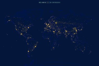Işıklı dünya gecesi haritası