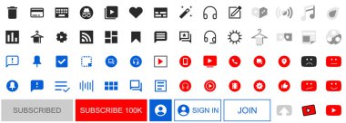 Sosyal medya arayüzü tasarım simgeleri
