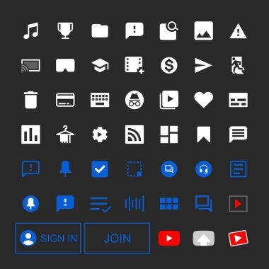 Sosyal medya arayüzü tasarım simgeleri