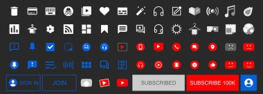 Sosyal medya arayüzü tasarım simgeleri