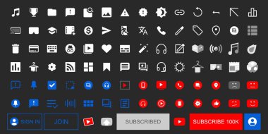 Sosyal medya arayüzü tasarım simgeleri