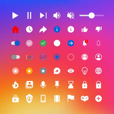 Sosyal medya arayüzü tasarım simgeleri