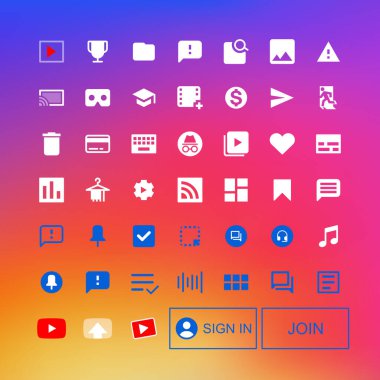 Sosyal medya arayüzü tasarım simgeleri