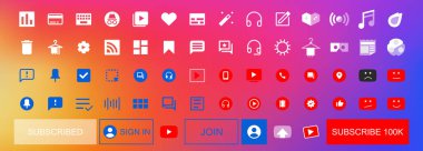 Sosyal medya arayüzü tasarım simgeleri