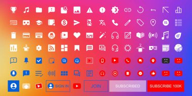 Sosyal medya arayüzü tasarım simgeleri