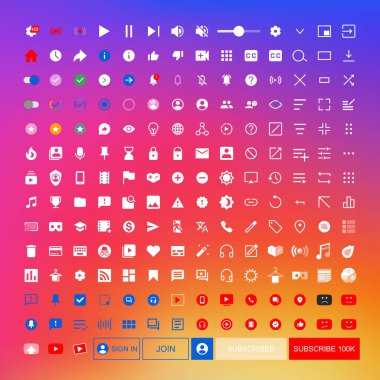 Sosyal medya arayüzü tasarım simgeleri