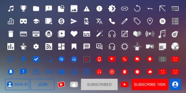 Sosyal medya arayüzü tasarım simgeleri