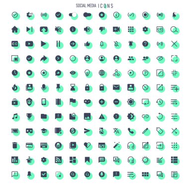 Sosyal medya arayüzü tasarım simgeleri