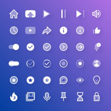 Sosyal medya arayüzü tasarım simgeleri