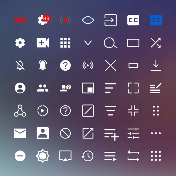 Iconos de diseño de interfaz de redes sociales — Vector de stock