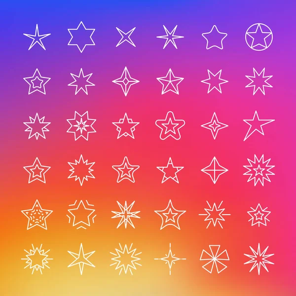 Stars symbol line icons — Stock Vector