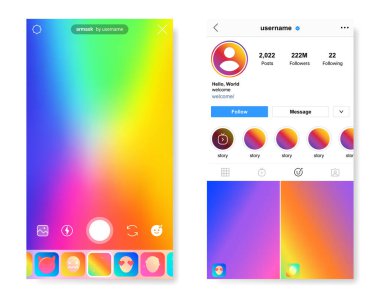 Ekran arayüzü sosyal medya uygulaması