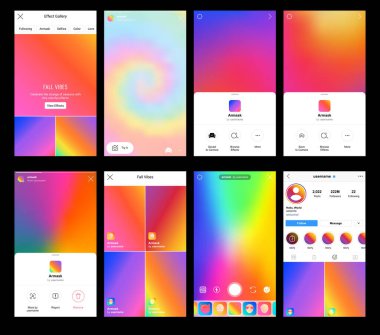 Ekran arayüzü sosyal medya uygulaması