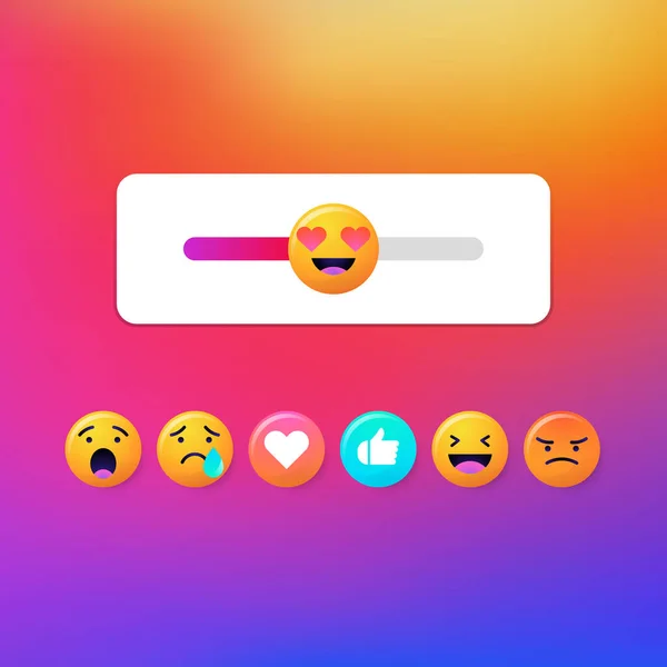 Slider histoires emoji médias sociaux — Image vectorielle