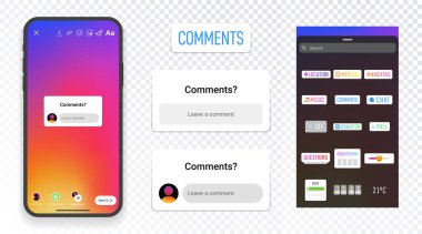 Hikaye çıkartmaları kamera arayüzü