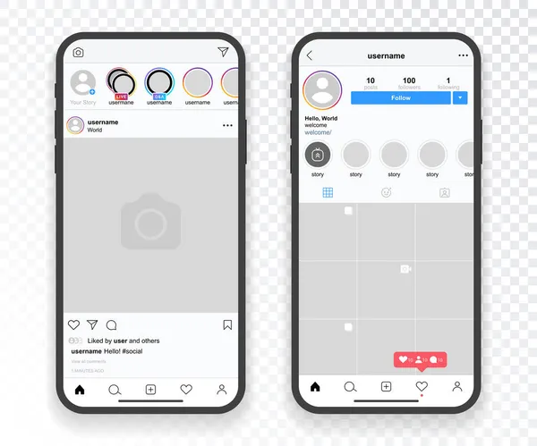 Sosyal medya uygulamasında ekran arayüzü