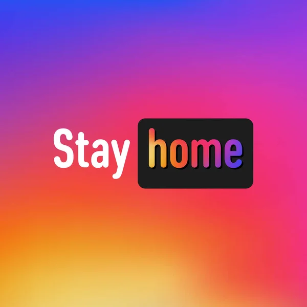 Blijf thuis social media sticker — Stockvector