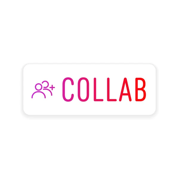 Zusammenarbeit Social-Media-Sticker — Stockvektor