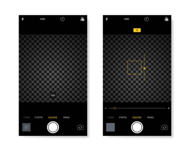 Akıllı telefon kamera ekran simgeleri