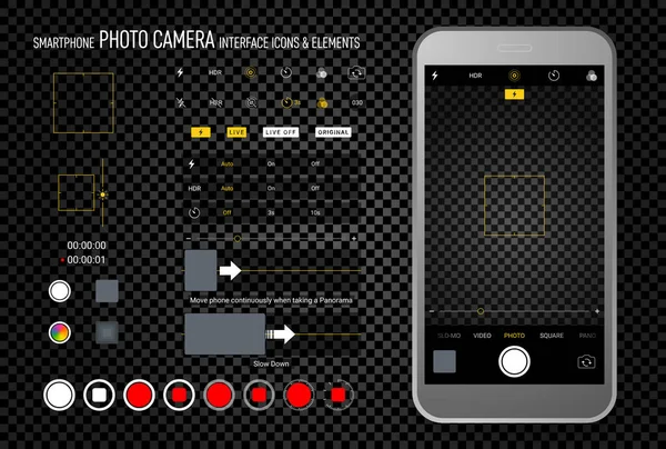 Akıllı telefon kamera ekran simgeleri