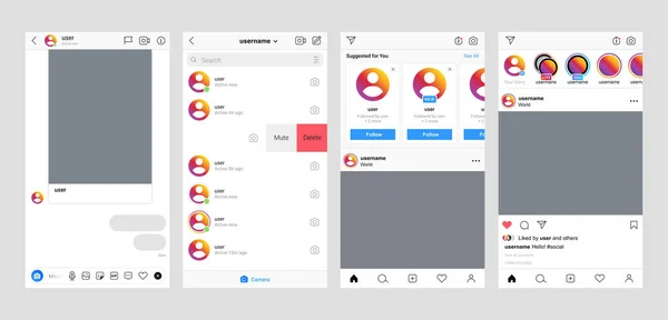 Sosyal medya uygulamasında ekran arayüzü
