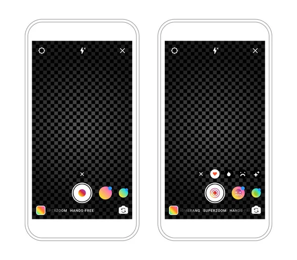 Stories Kamera-Bildschirm-Schnittstelle — Stockvektor