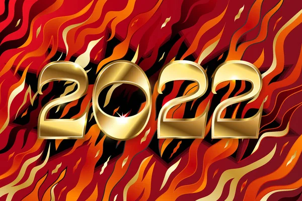Boldog új évet 2022 arany logó szöveges tervezés. Vektorillusztrációs koncepció — Stock Vector