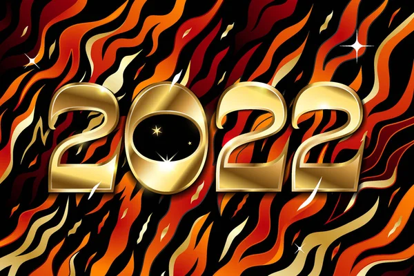 З Новим 2022 роком золотий логотип текст дизайну. Векторні ілюстрації концепції — стоковий вектор