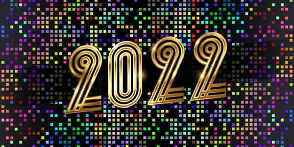 Bonne année 2022 conception de texte logo doré. Concept d'illustration vectorielle — Image vectorielle