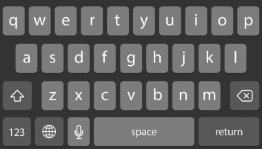 Ekran akıllı telefon klavyesi