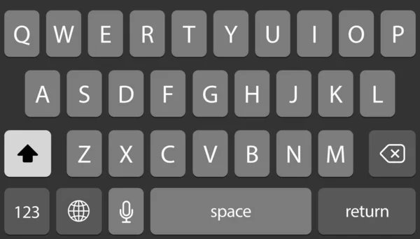 Screen smartphone keyboard — Stock Vector