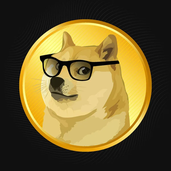 Dogecoin crypto valuta digitaal betaalsysteem blockchain concept — Stockvector