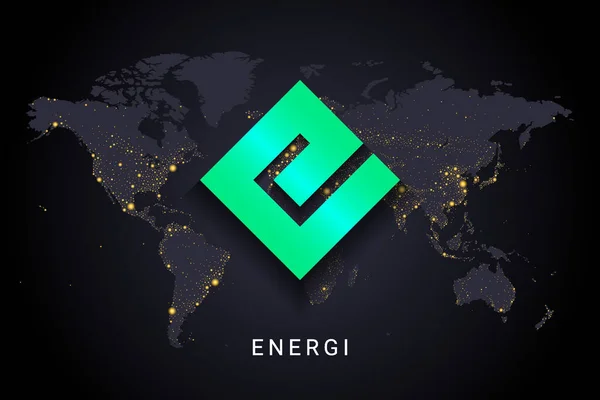 Energi Criptomoeda Conceito Blockchain Sistema Pagamento Digital Criptomoeda Isolada Terra — Vetor de Stock