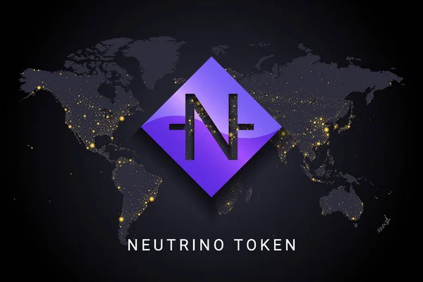 Neutrino Token Kryptowährung Digitales Zahlungssystem Blockchain Konzept Kryptowährung Isoliert Auf — Stockvektor