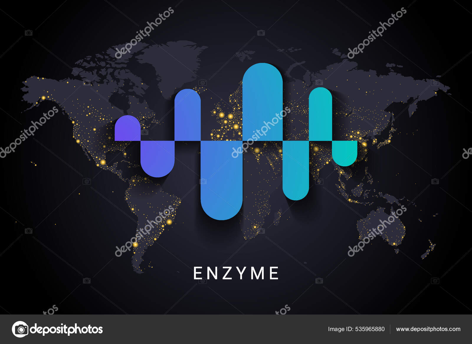 Enzyme Crypto Currency Digital Payment System Blockchain Concept  Cryptocurrency Isolated Stock Vector by ©karnoff 535965880