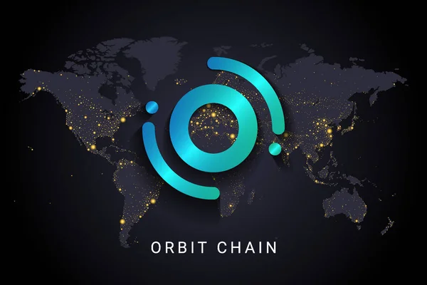 Orbit Chain Kryptowährung Digitales Zahlungssystem Blockchain Konzept Kryptowährung Isoliert Auf — Stockvektor
