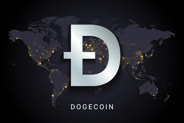 Dogecoin Kryptowährung Digitales Zahlungssystem Blockchain Konzept Kryptowährung Isoliert Auf Der — Stockvektor