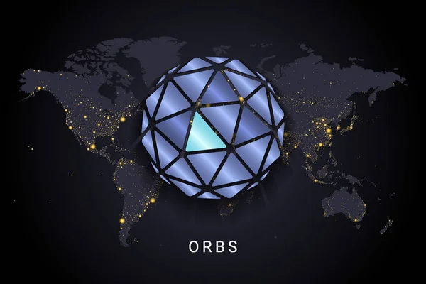 Orbs Kryptowährung Digitales Zahlungssystem Blockchain Konzept Kryptowährung Isoliert Auf Der — Stockvektor