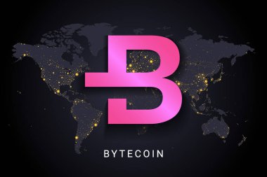 Şifreli para birimi dijital ödeme sistemi engelleme konsepti. Dünya gece lambalarında izole edilmiş kripto para birimi dünya haritası arka planı. Vektör illüstrasyonu