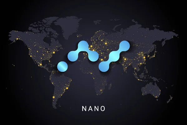 Nano Kryptowährung Digitales Zahlungssystem Blockchain Konzept Kryptowährung Isoliert Auf Der — Stockvektor