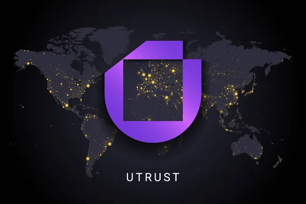 Utrust Kryptowährung Digitales Zahlungssystem Blockchain Konzept Kryptowährung Isoliert Auf Der — Stockvektor