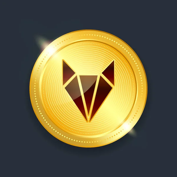 Redfox Labs Crypto Currency Digital Payment System Blockchain Concept Zlatá — Stockový vektor
