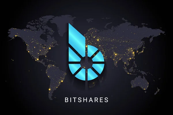 Bitshare Kryptowährung Digitales Zahlungssystem Blockchain Konzept Kryptowährung Isoliert Auf Der — Stockvektor