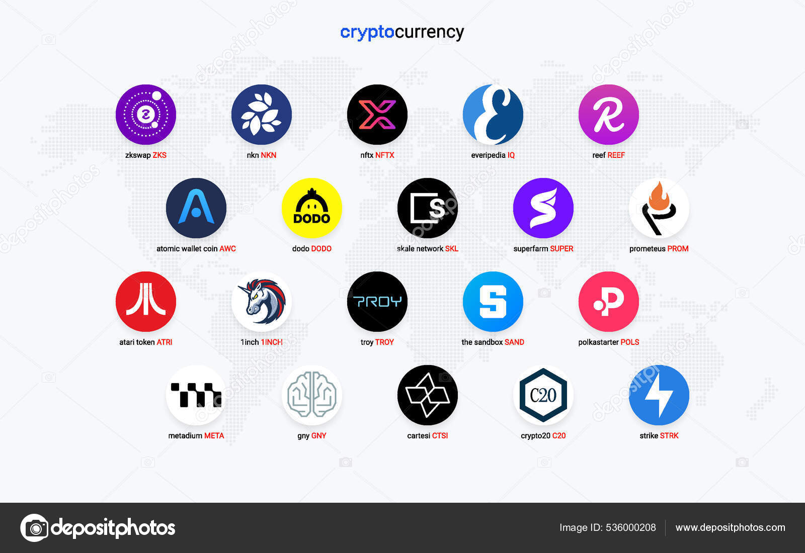 Crypto Currency Coins Digital Payment System Blockchain Concept Cryptocurrency  Logo Stock Vector by ©karnoff 536000208