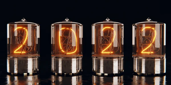 Розрядна Лампа Індикатор Номерів Номер 2022 Року Новий Рік Різдво — стокове фото