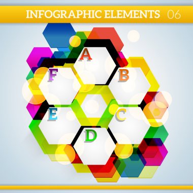 bilgi grafik altıgen kağıt öğeleri soyut renkli hexag üzerinde