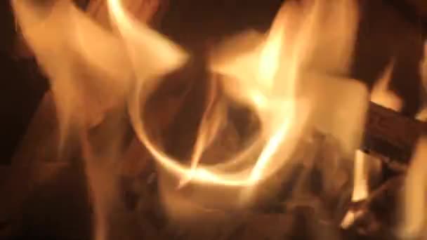 Feuer lodert in Flammen — Stockvideo